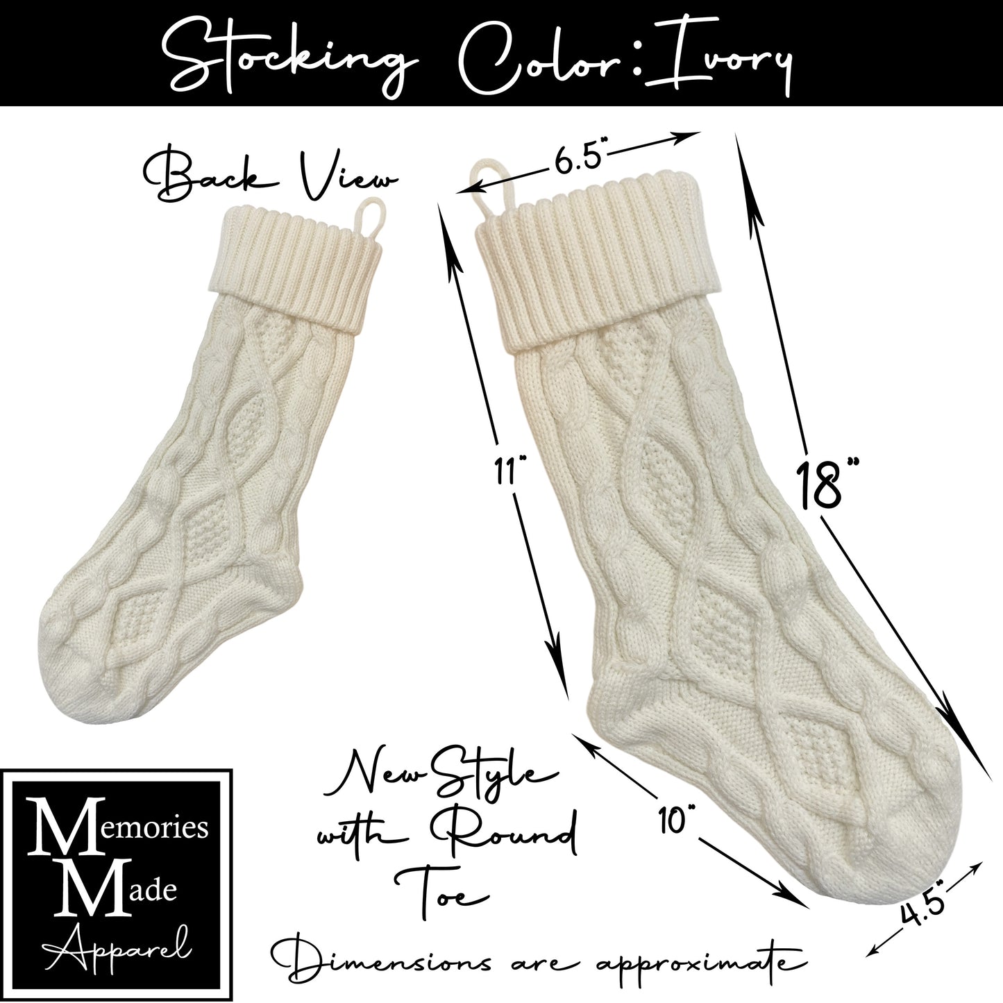 Knit Christmas Stocking- Style 1