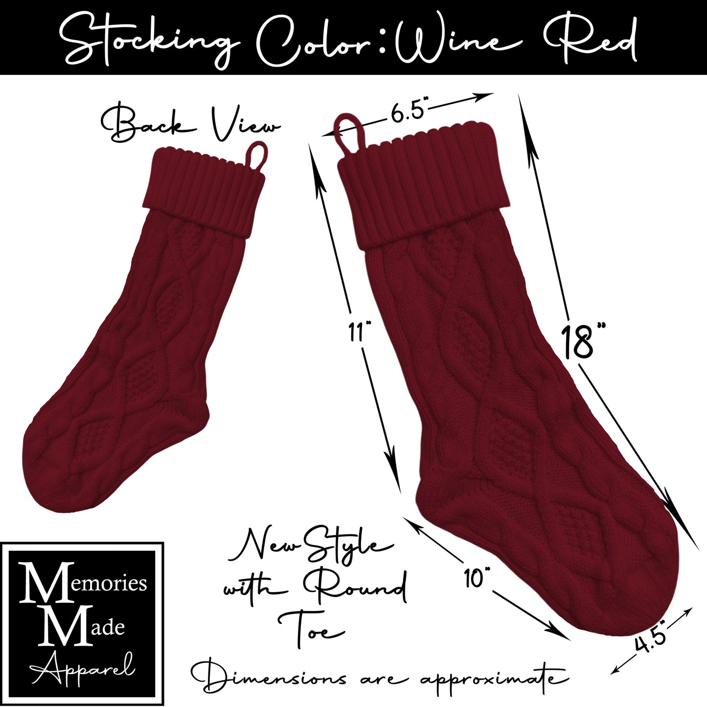 Knit Christmas Stocking- Style 1