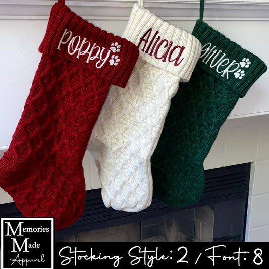 Knit Christmas Stocking- Style 2