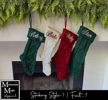 Knit Christmas Stocking- Style 1