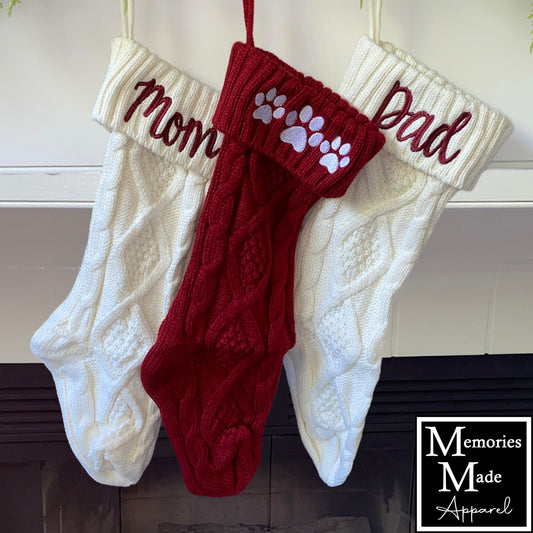 Knit Christmas Stocking- Style 1