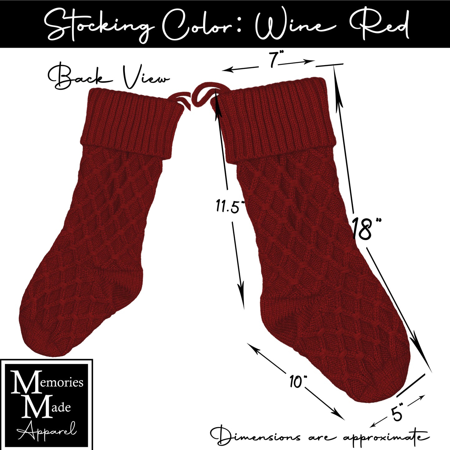 Knit Christmas Stocking- Style 2