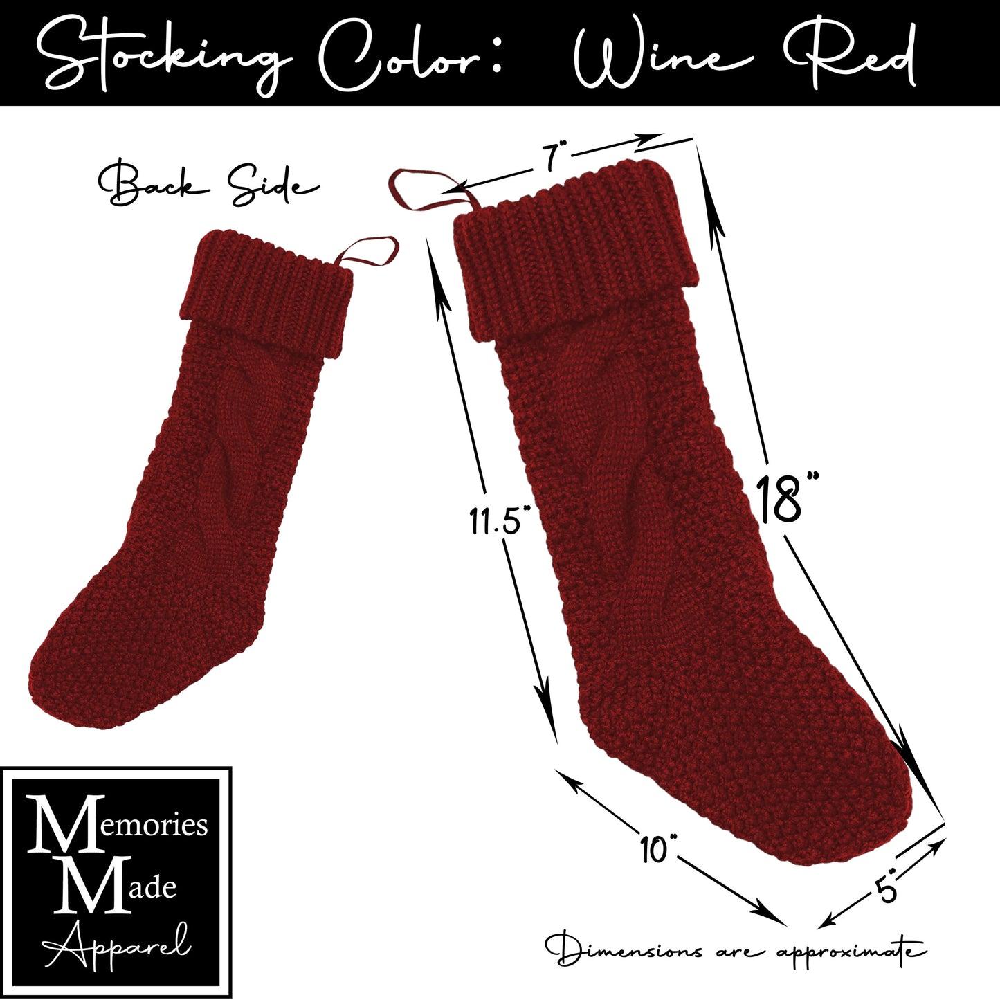 Knit Christmas Stocking- Style 3