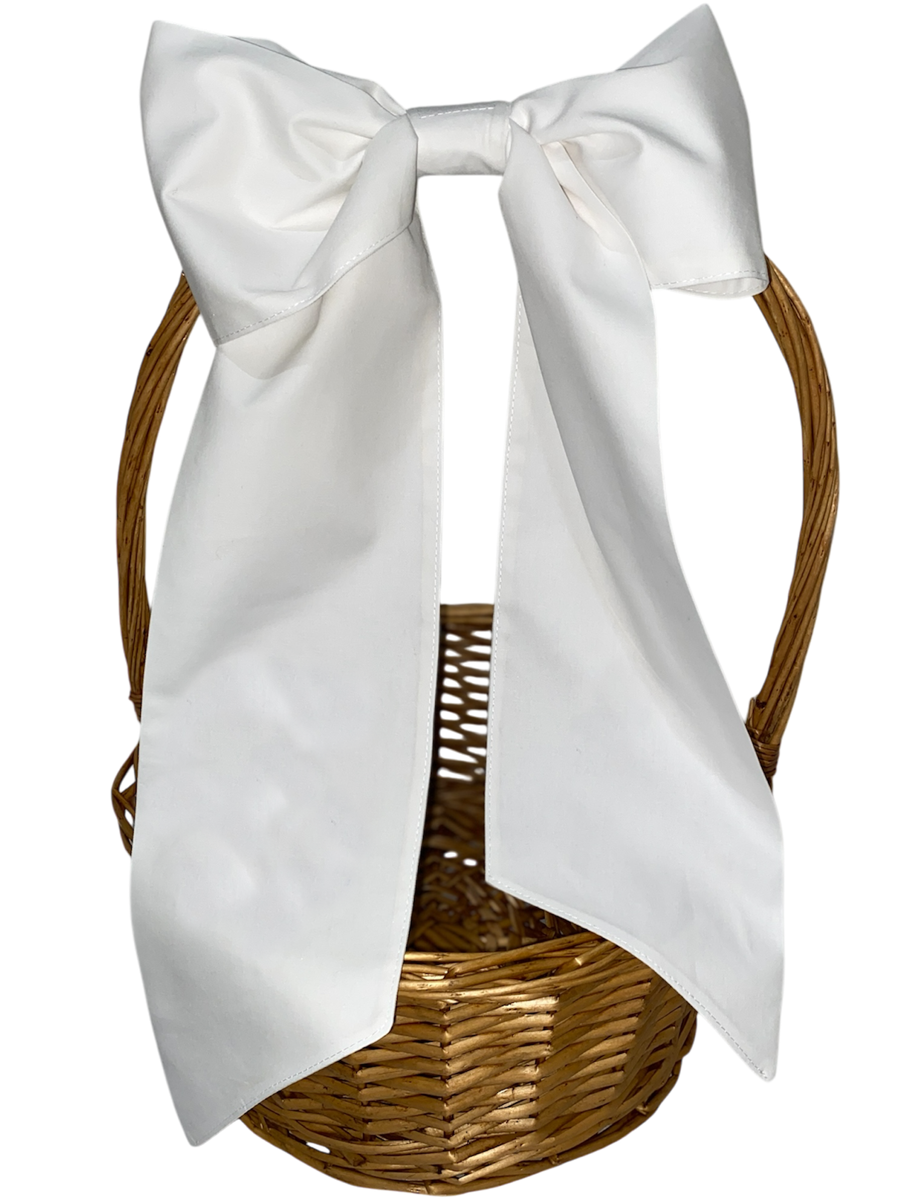 Easter bow that is white in color. The background of the picture is white.